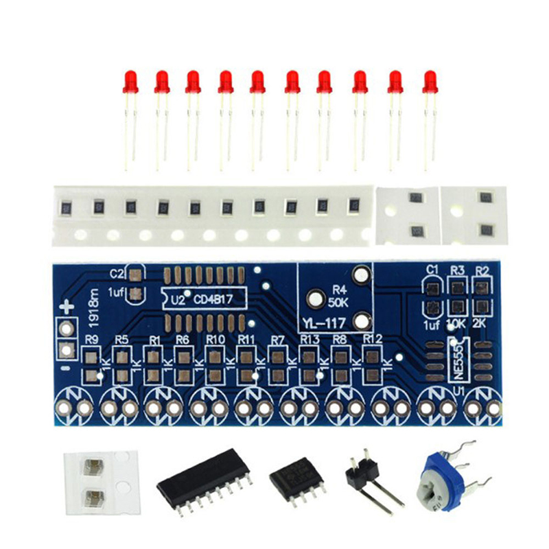 NE555+CD4017 Running LED Flow  - Diy Electronics News review and price
